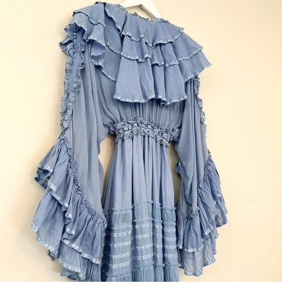 Fillyboo Lotus Duster Maxi Dress in Rain Song Blue - Picture 13 of 16